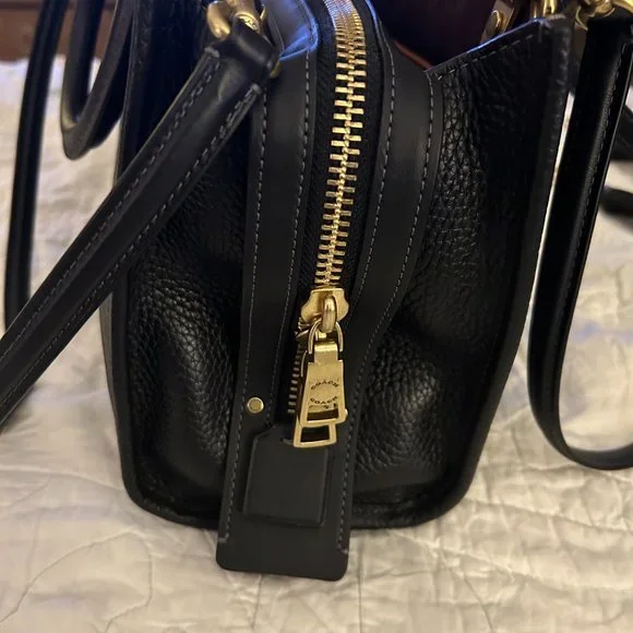 COACH Rogue 25 Shoulder Bag Black, Brass Hardware (NWT) - Picture 5 of 6